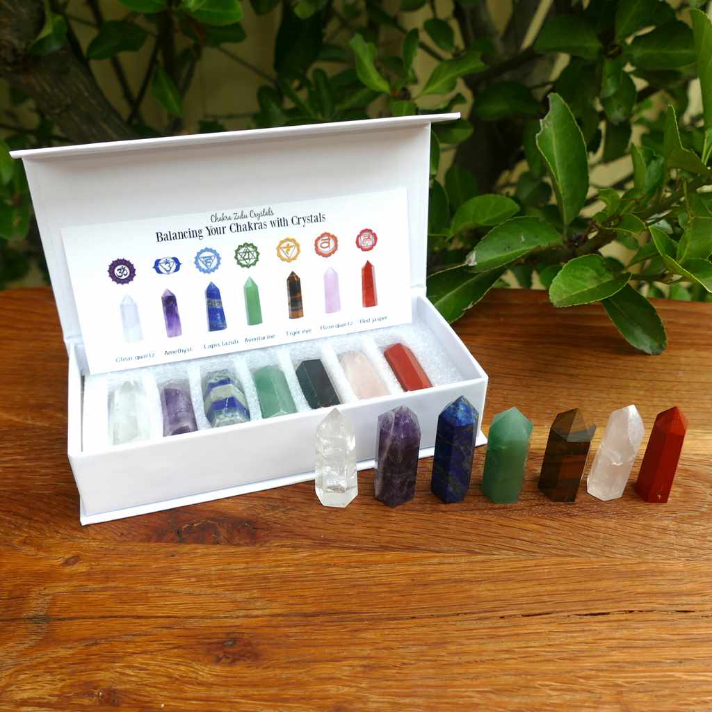 Crystal 7 Chakra Point Set – Healing Crystal Wand Kit