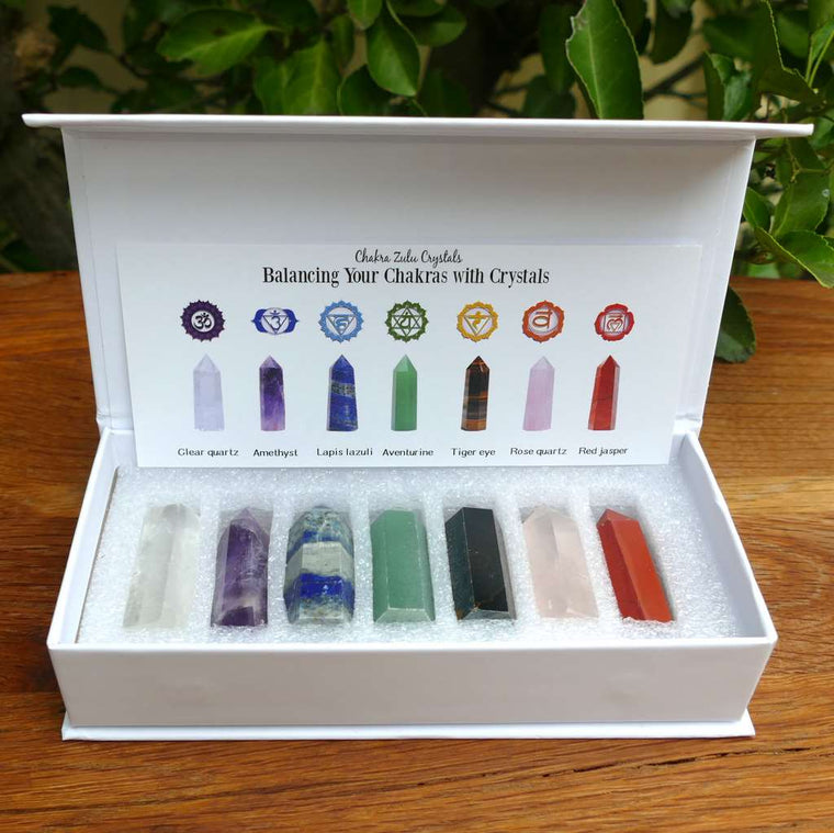 Crystal 7 Chakra Point Set – Healing Crystal Wand Kit