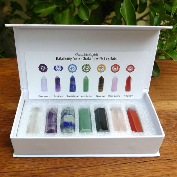 Crystal 7 Chakra Point Set – Healing Crystal Wand Kit