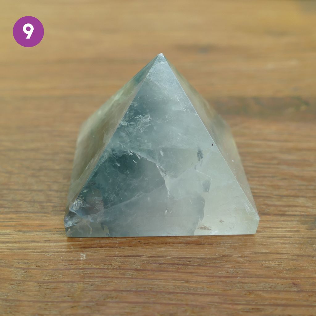 Fluorite Crystal Pyramids with Purple and Greens