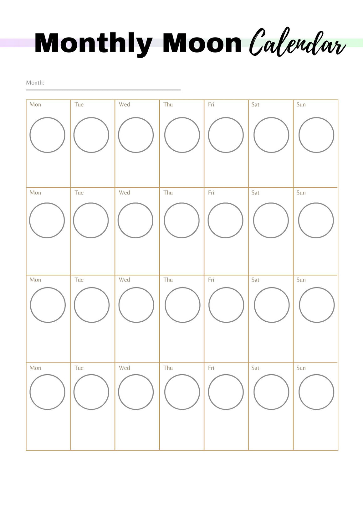 moon planner digital download