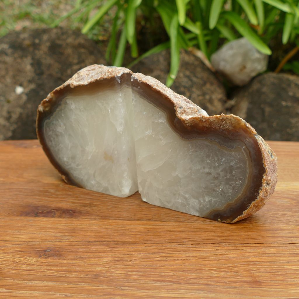 natural agate bookends