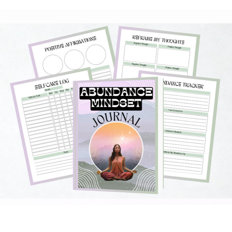 Abundance Mindset Journal cover – manifestation and gratitude workbook for building an abundance mindset