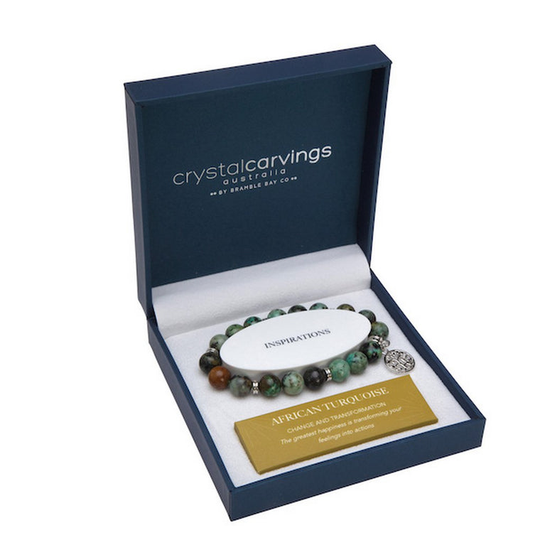 african turquoise tree of life charm bracelet