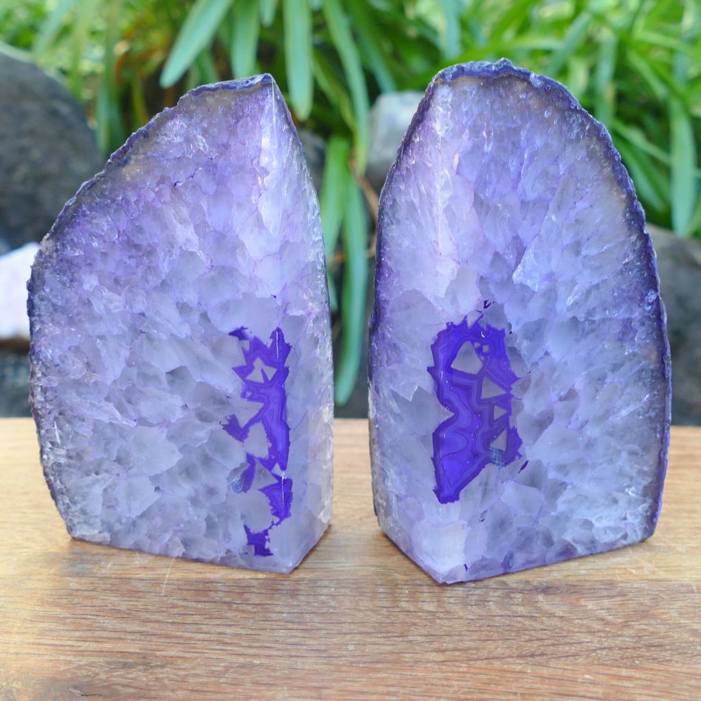 Purple Agate Bookends Australia | Crystal Bookends