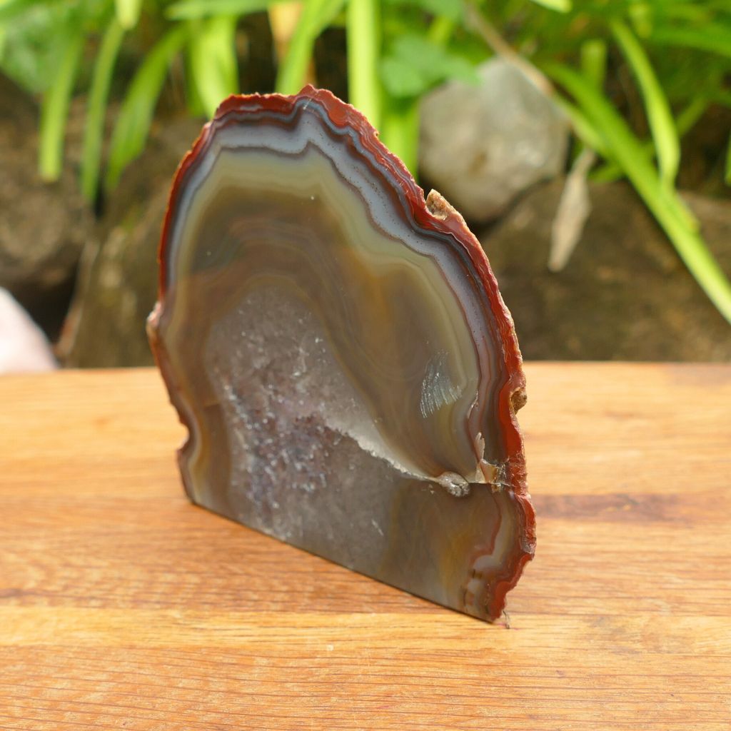 Agate Free Standing Slice with Druzy Centre
