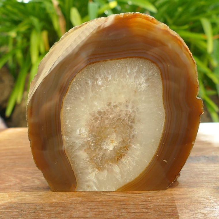 Agate Freestanding Slice – Natural Agate Crystal Display Piece