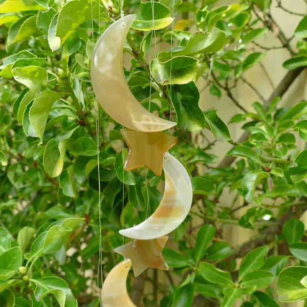 Agate Wind Chime - Brown Stars and Moons