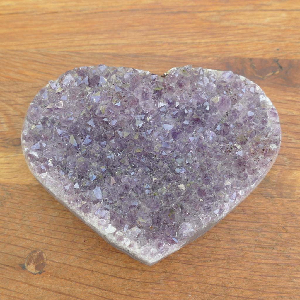 amethyst heart druzy cluster