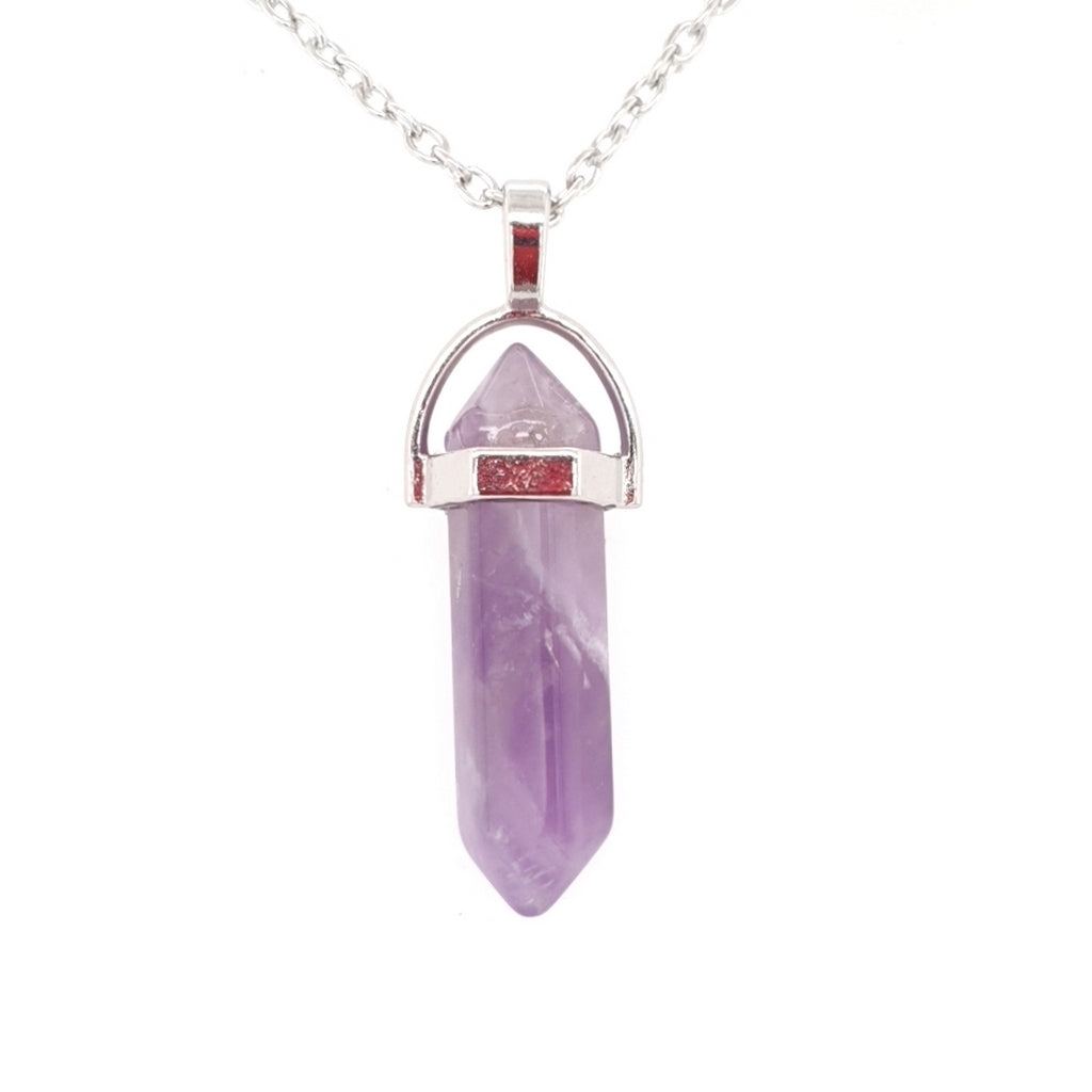 amethyst double terminated point pendants
