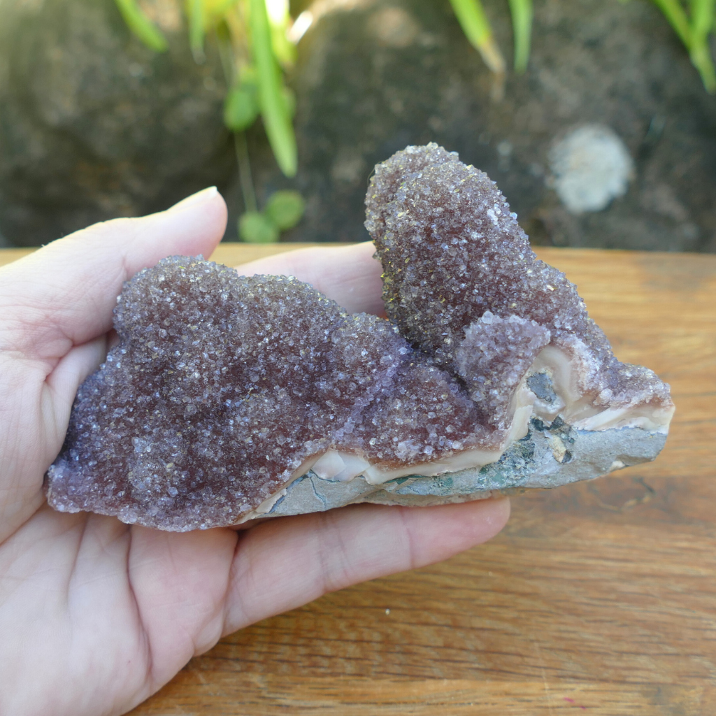 Natural amethyst druzy cluster with sparkling micro crystals unique formation