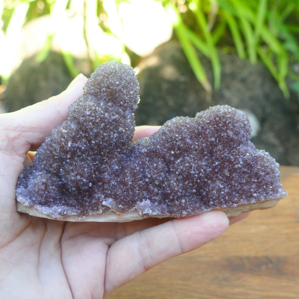Natural amethyst druzy cluster with sparkling micro crystals unique formation