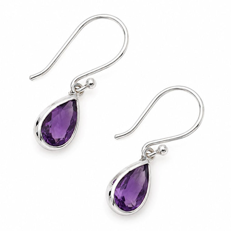 Amethyst Faceted Crystal Earrings Jewellery