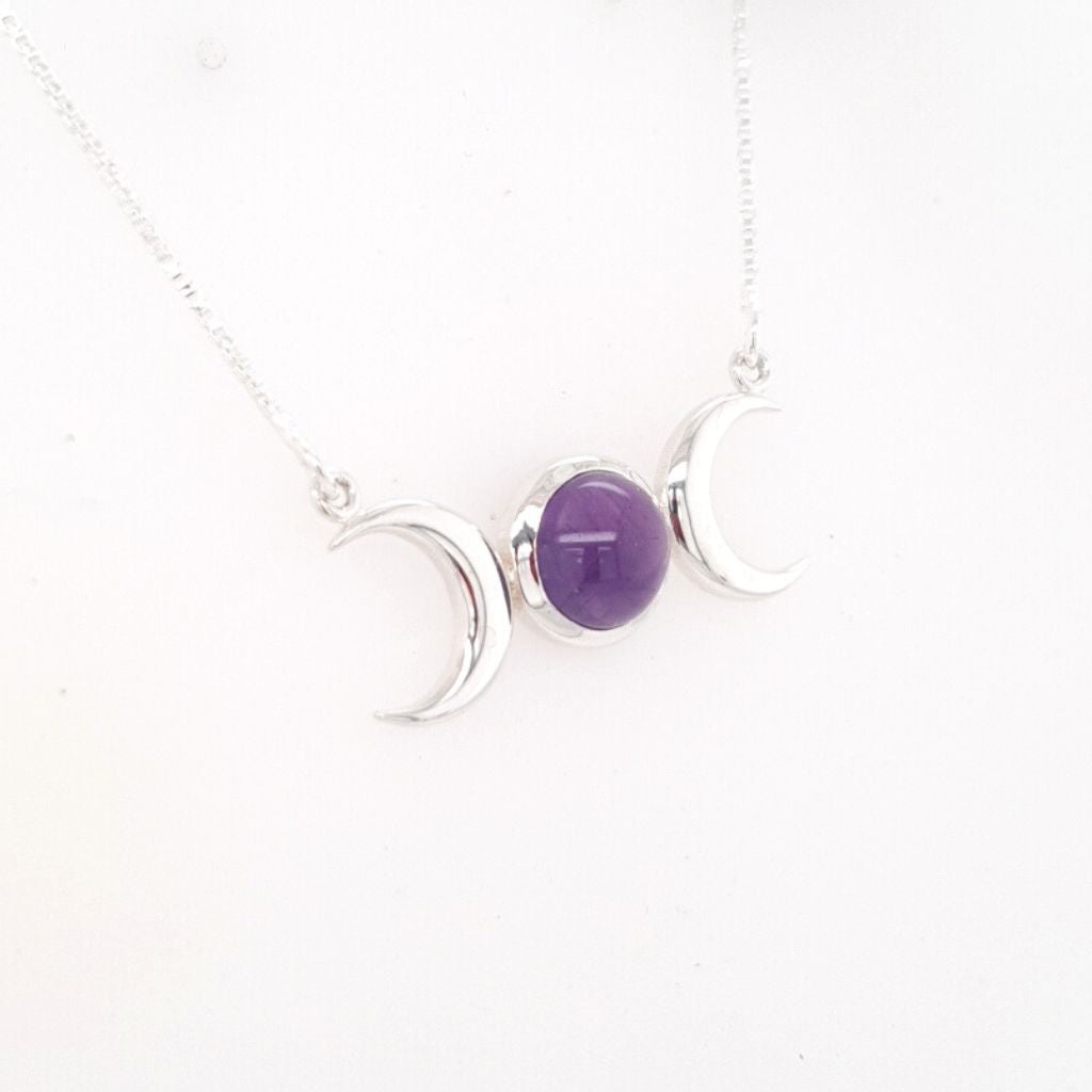 amethyst triple Goddess pendant