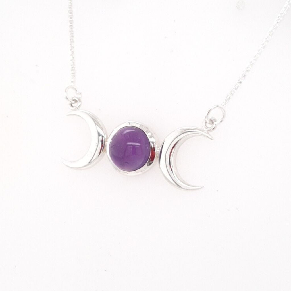 amethyst triple Goddess pendant