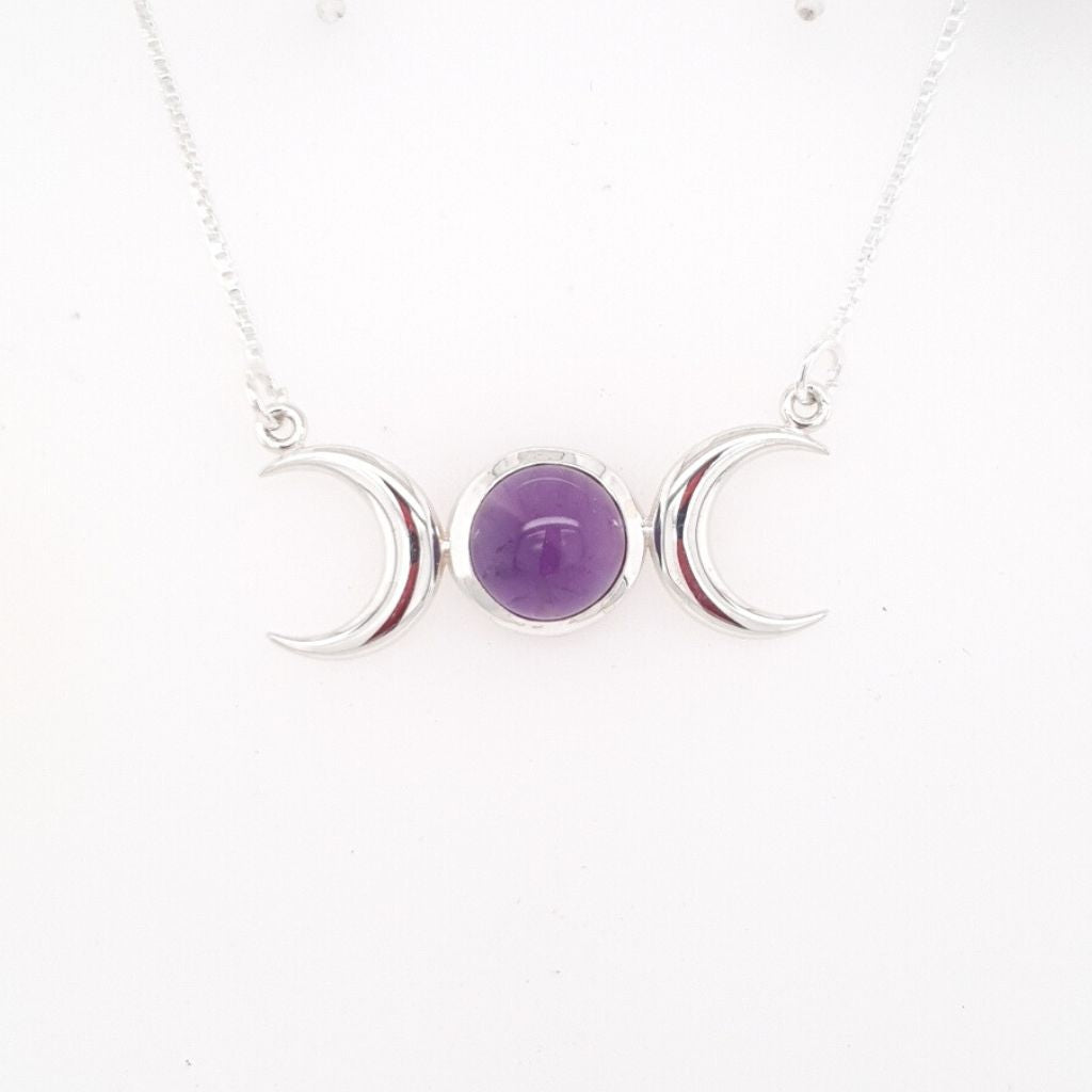 amethyst triple Goddess pendant