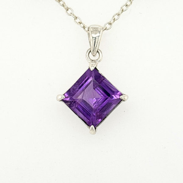 Amethyst Crystal Pendant Set in 925 Sterling Silver - Crystal Jewellery