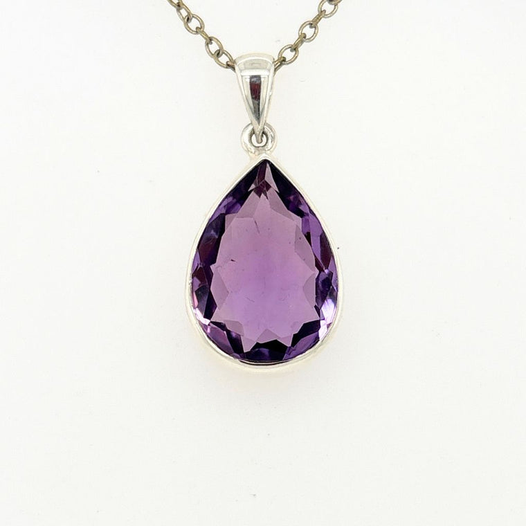 amethyst faceted pendant