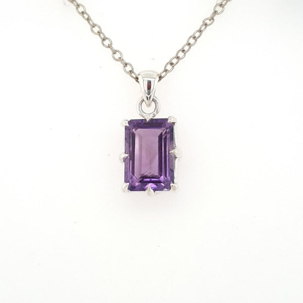 Amethyst Crystal Pendant in a lovely Silver setting