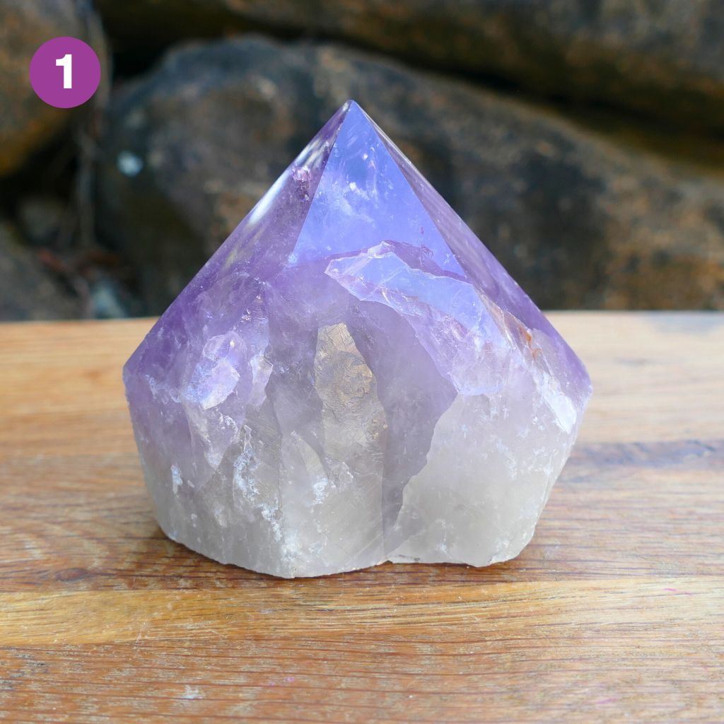 amethyst semi polished point