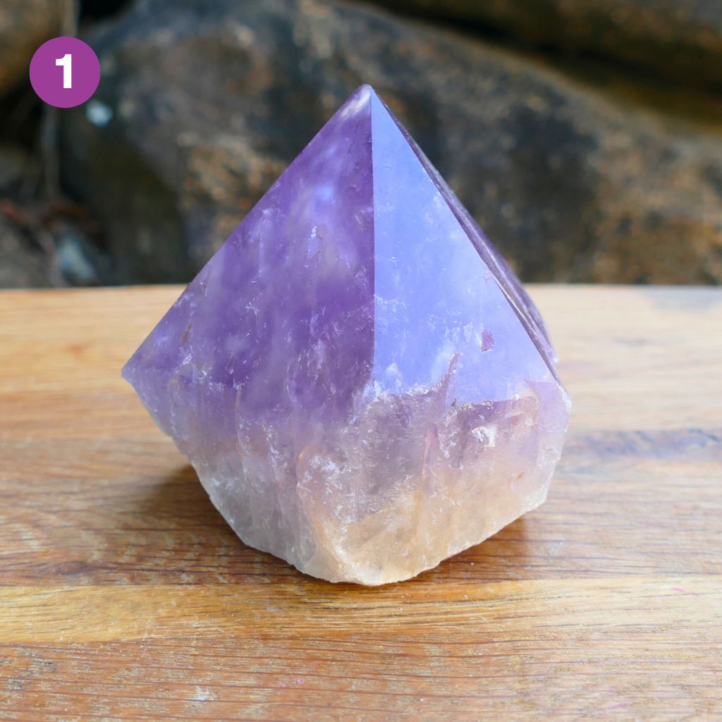 amethyst semi polished point