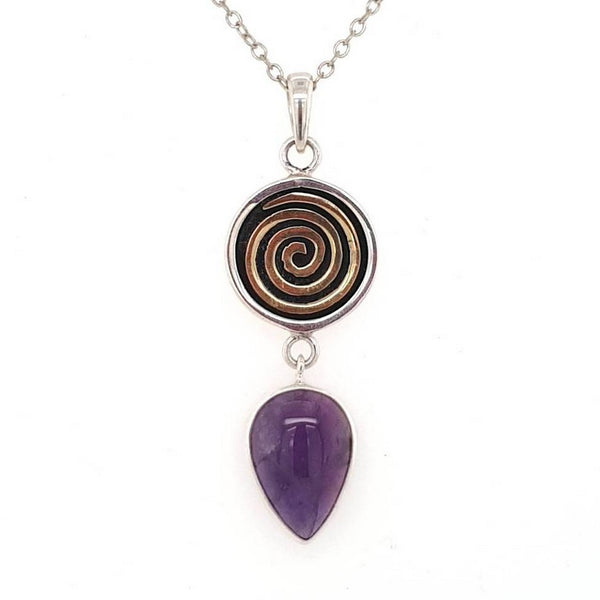 Amethyst Crystal Pendant Beautifully Polished & Set in 925 Sterling Silver