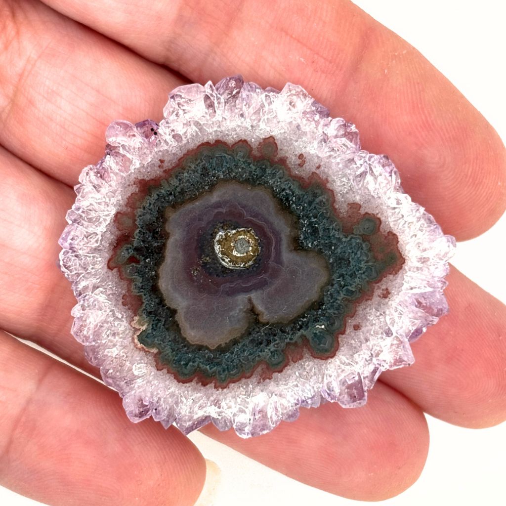 Amethyst Stalactite Slice Floating Frame | Crystal Display Australia