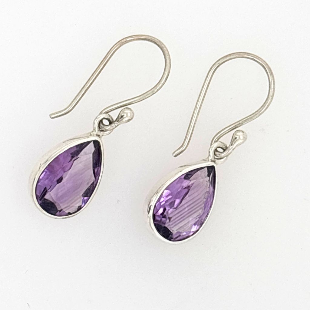 Amethyst Faceted Crystal Earrings Jewellery