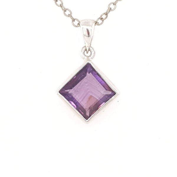 Amethyst Crystal Pendant Set in 925 Sterling Silver - Crystal Jewellery