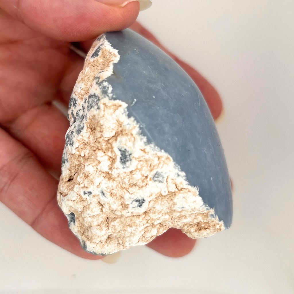 angelite one face polished