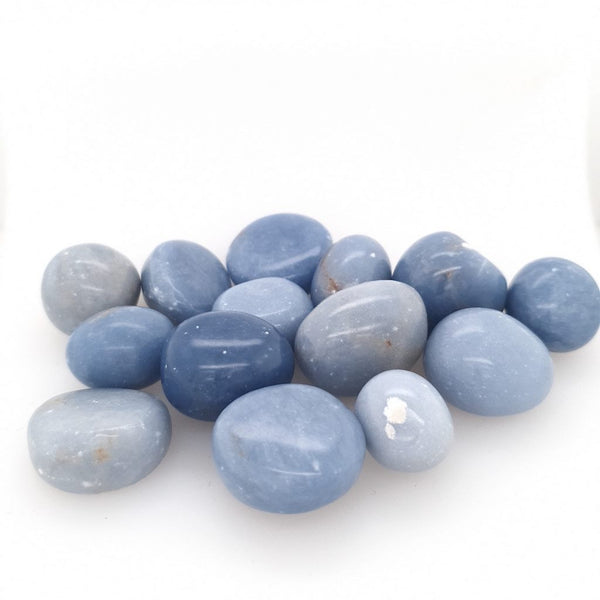 Tumbled Angelite Stones Irregular Polished Stones Tumbled Crystals Gemstone Rocks for Gifts Home Decor