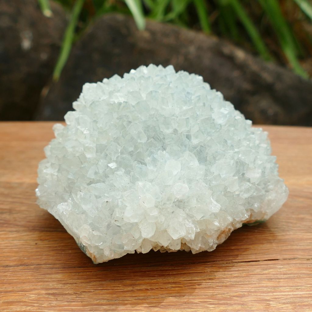 Natural Apophyllite crystal cluster 947g with sparkling white crystals