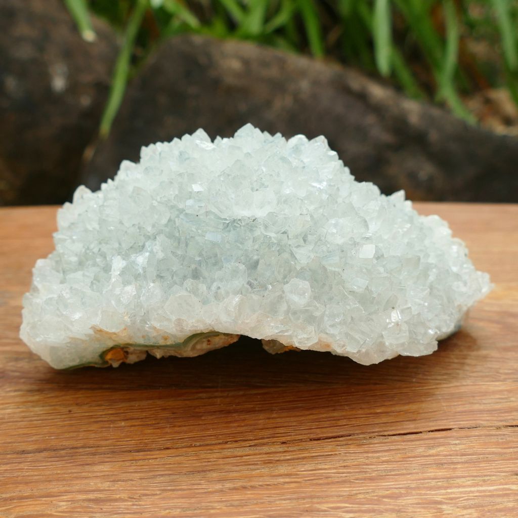 Natural Apophyllite crystal cluster 947g with sparkling white crystals