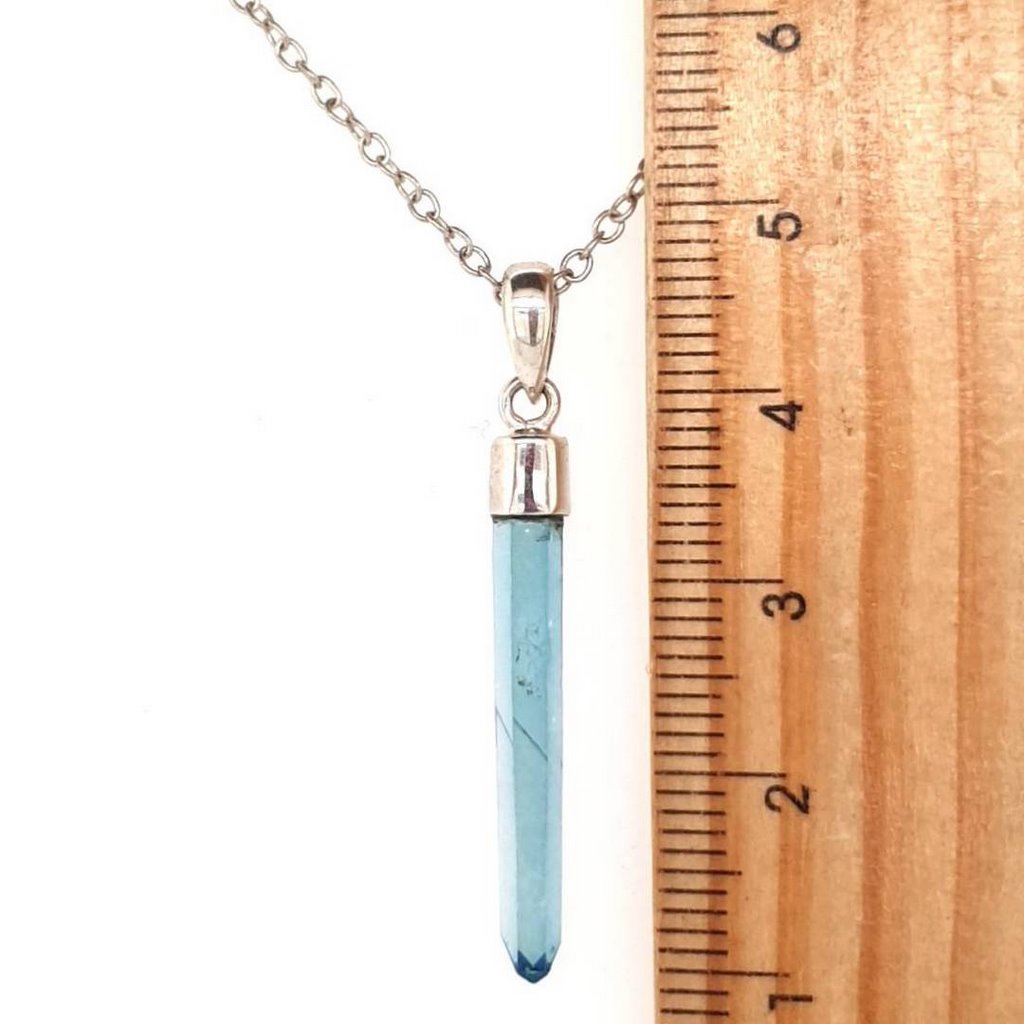 aqua aura crystal pendant