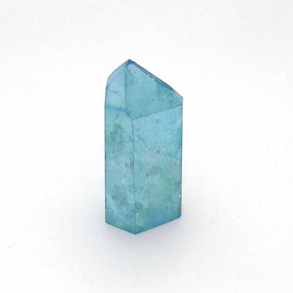 Aqua Aura Polished Point - Gold Dust Infused
