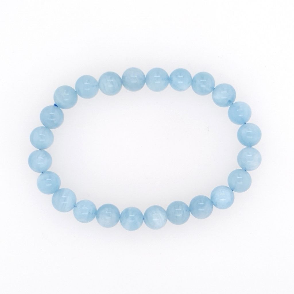 aquamarine 8mm bead bracelet