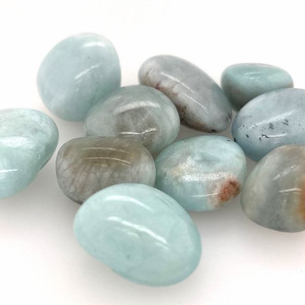 Tumbled Aquamarine Stones - 25mm Healing Crystals for Stress Relief and Meditation Accessories