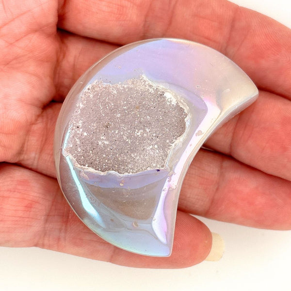 Aura Agate Druzy Moon