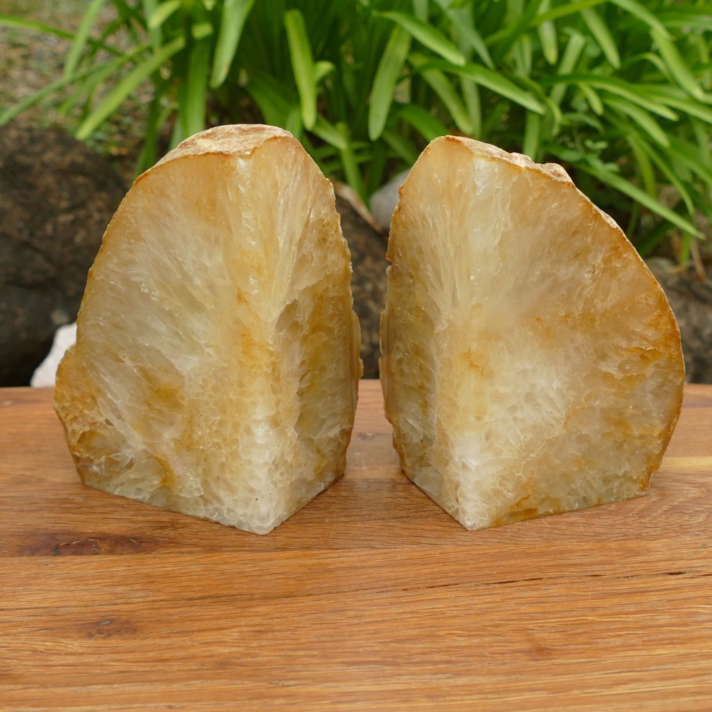 natural agate bookends