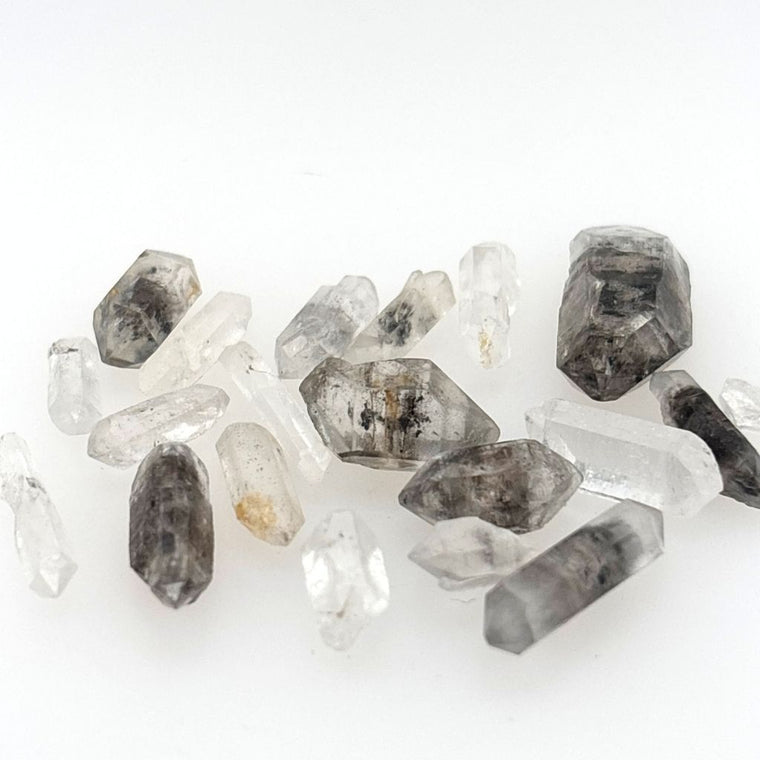 Small Herkimer Diamond Quartz Crystals with Natural Inclusions in 15g Bag