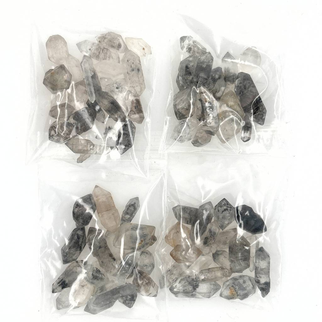 Small Herkimer Diamond Quartz Crystals with Natural Inclusions in 15g Bag