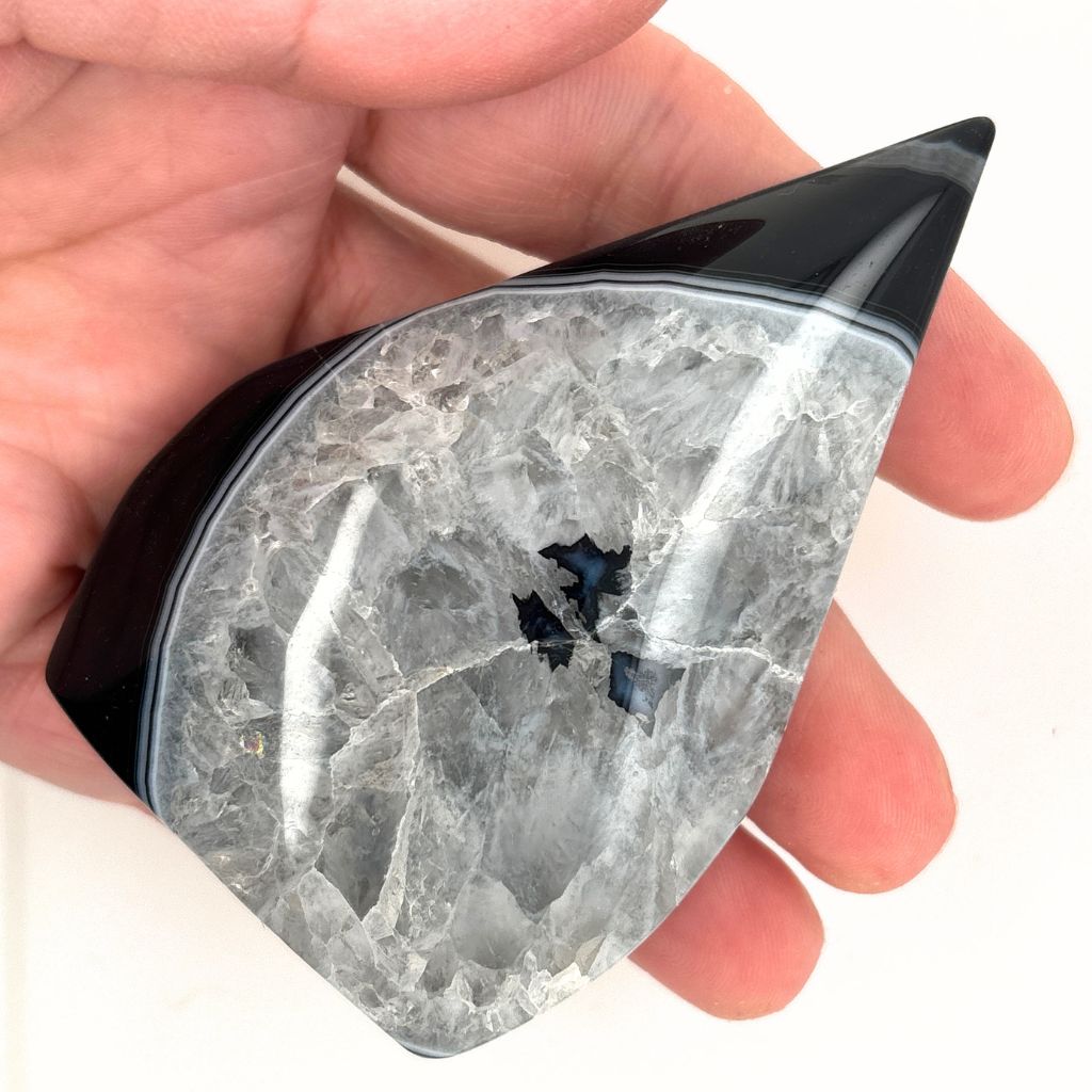 Black Agate Crystal Flame | Earth Inspired Gifts