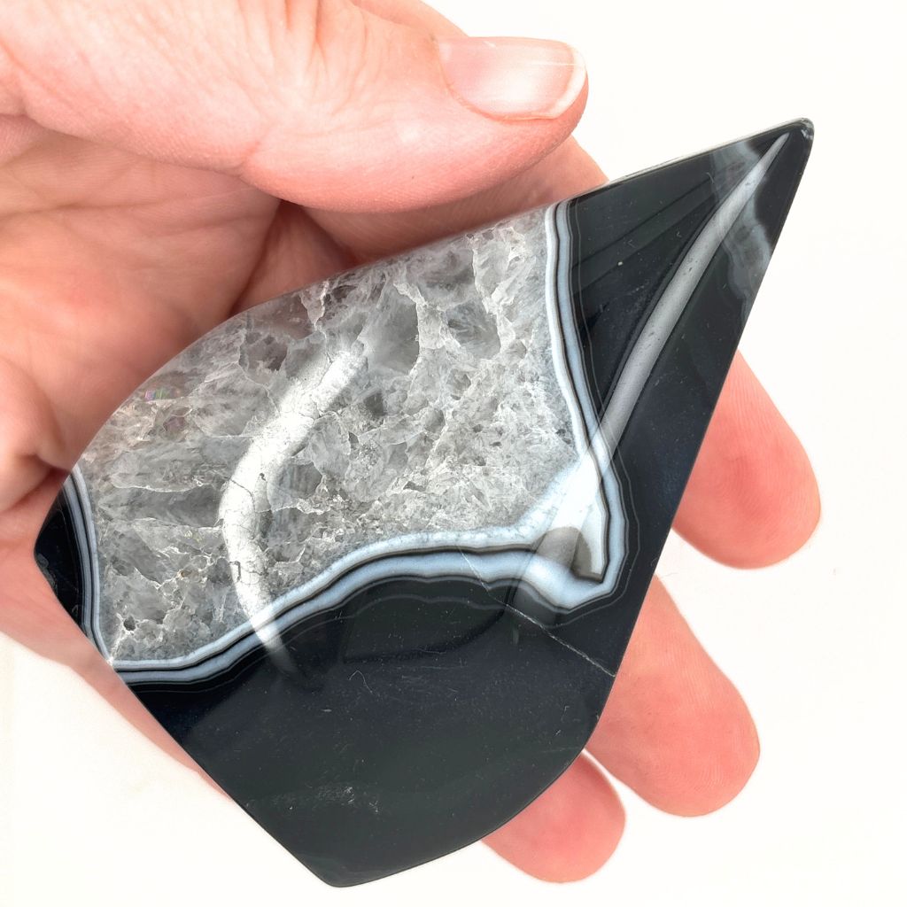 Black Agate Crystal Flame | Earth Inspired Gifts
