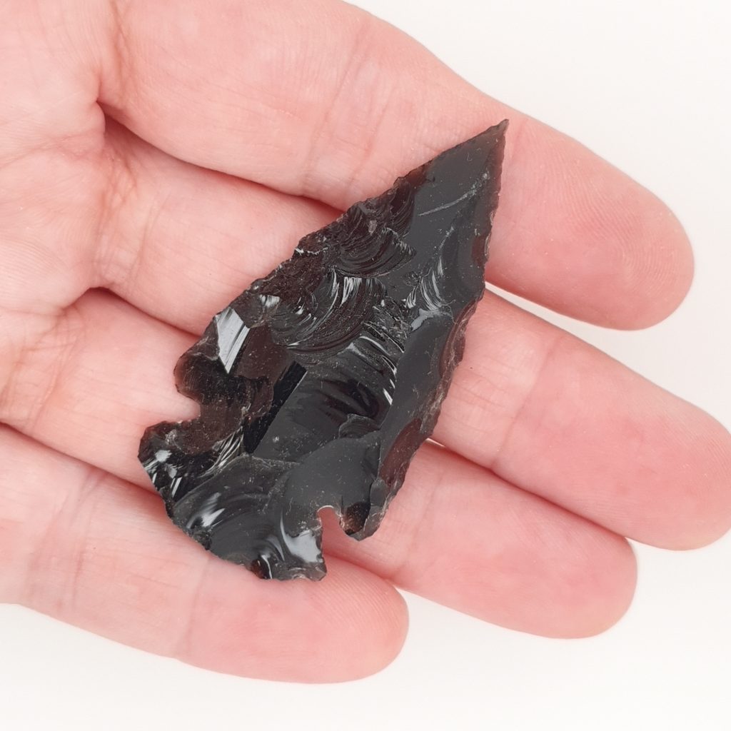 black obsidian arrowhead