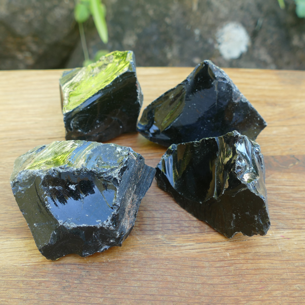 Black Obsidian Gemstone Natural Rough Stone Raw Crystals