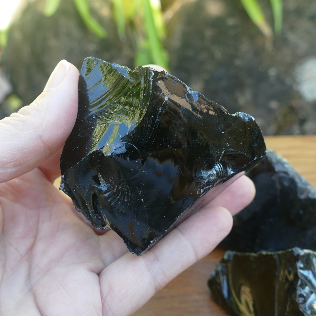 Black Obsidian Gemstone Natural Rough Stone Raw Crystals