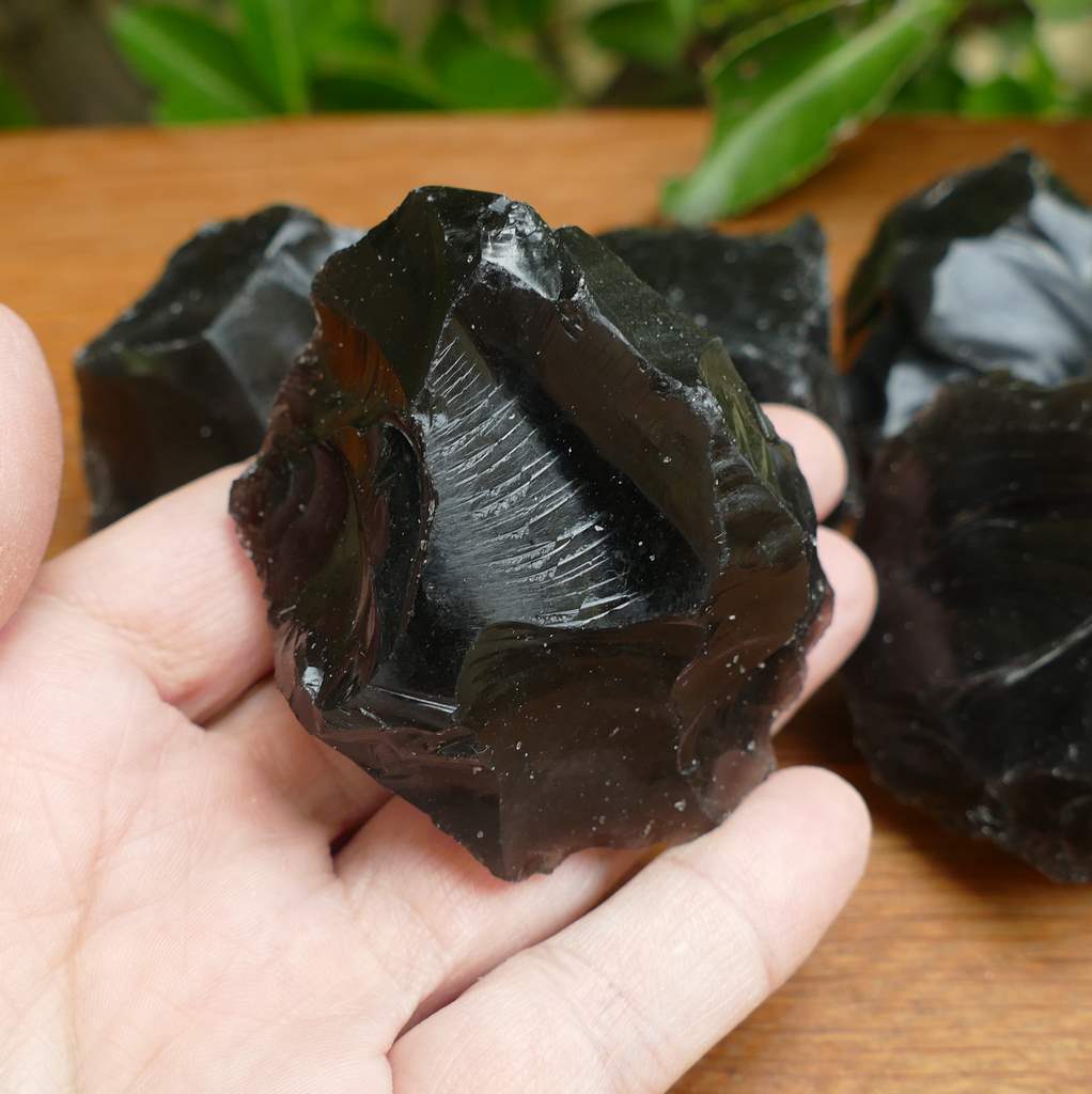 black obsidian natural pieces
