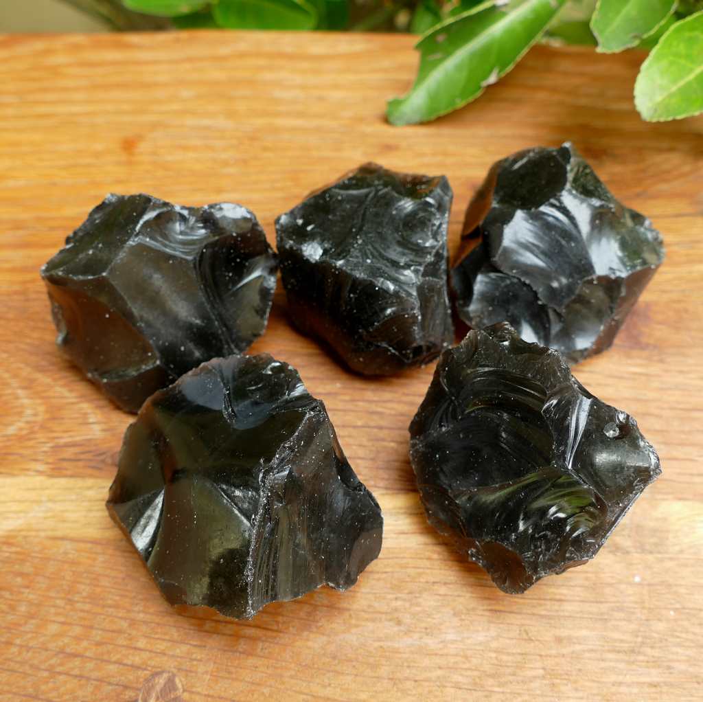 black obsidian natural pieces