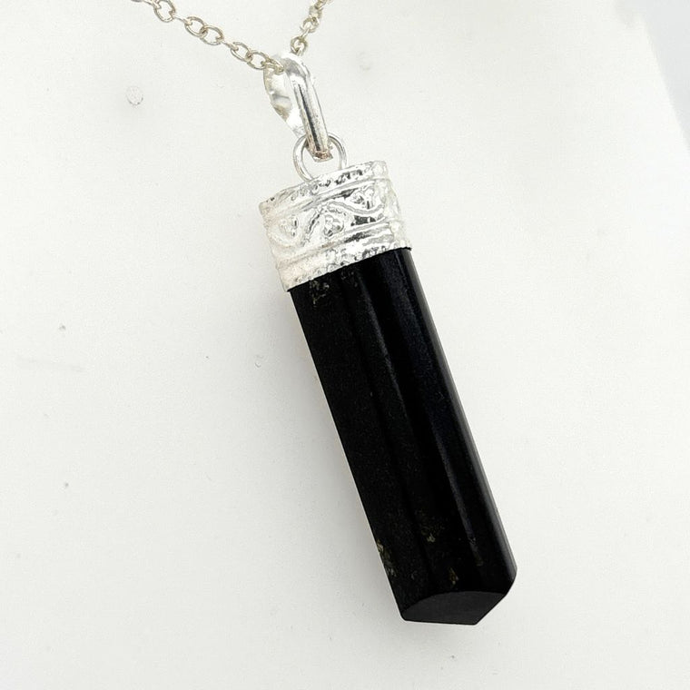 Black Tourmaline Point Pendant | Jewellery