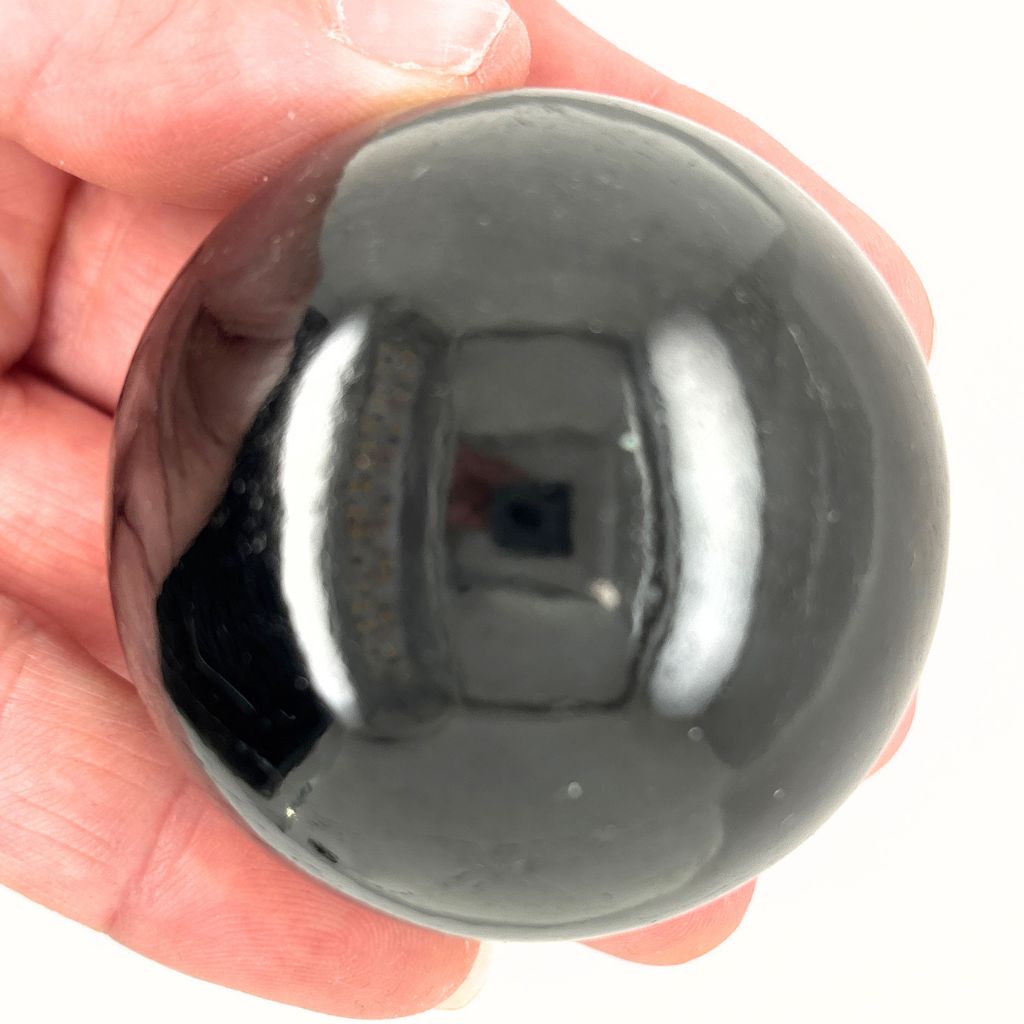 Black Tourmaline Crystal Sphere Perfectly Polished